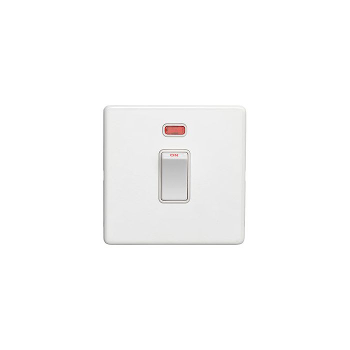 Eurolite Concealed 3mm 20Amp Switch With Neon Indicator - Matt White - ECW20ADPSWNW - Choice Handles