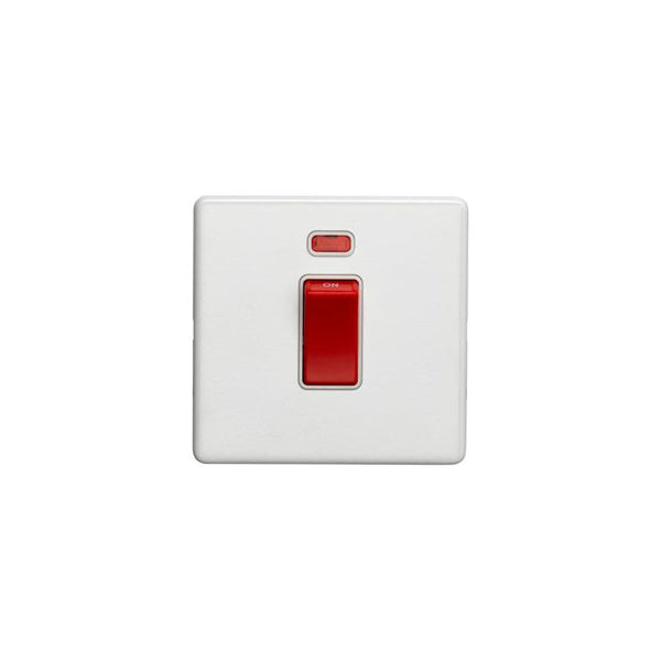 Eurolite Concealed 3mm 45Amp Switch With Neon Indicator - Matt White - ECW45ASWNSW - Choice Handles