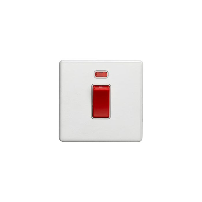 Eurolite Concealed 3mm 45Amp Switch With Neon Indicator - Matt White - ECW45ASWNSW - Choice Handles