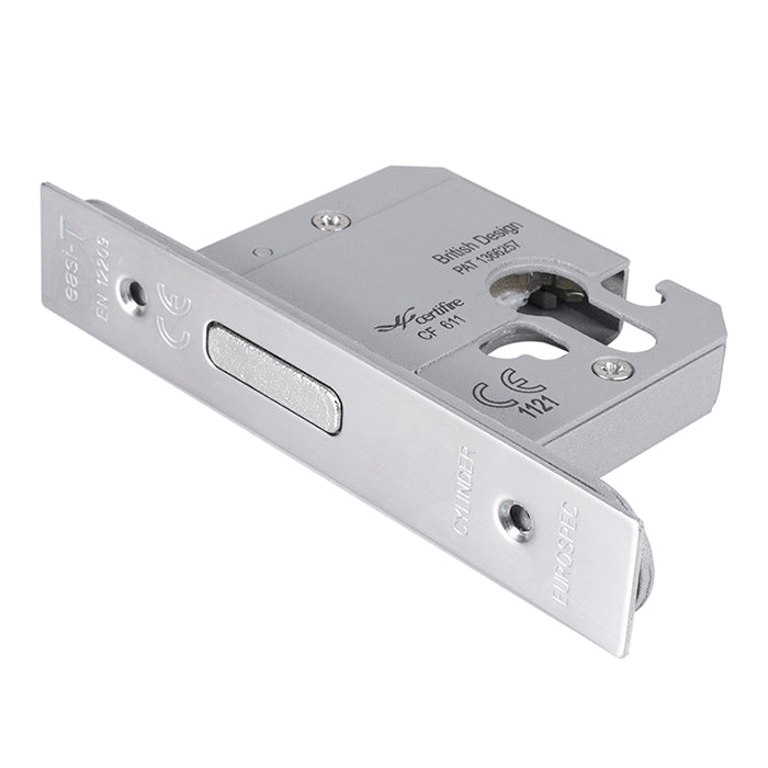 Eurospec - Euro Profile High Security Cylinder Deadlock 76mm (replacement lock case only) - Satin Stainless Steel - EDBL5025SSS - Choice Handles