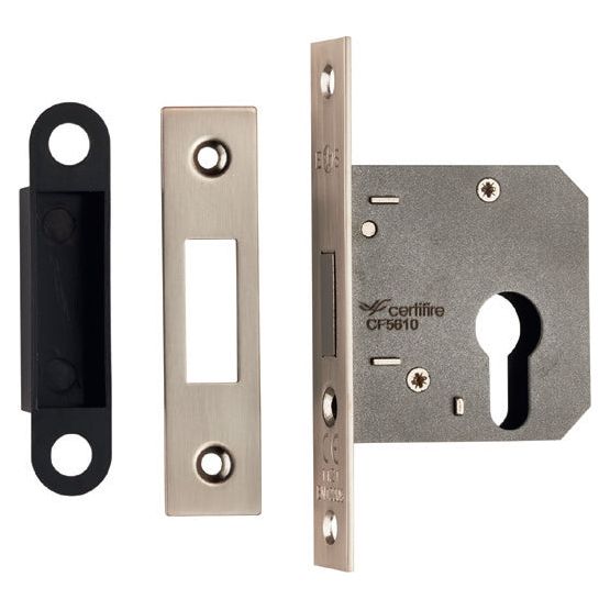 Eurospec - Easi-T Economy Euro Profile Deadlock 64mm - Satin Nickel - EDE5025SN - Choice Handles