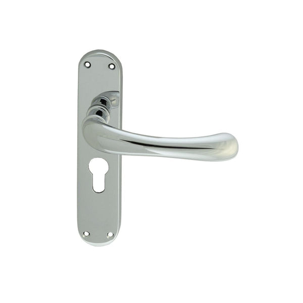 Manital - Ibra Lever on Euro Lock Backplate - Polished Chrome - EL11YCP - Choice Handles