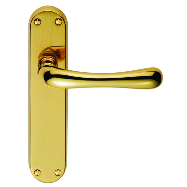 Manital - Ibra Lever on Latch Backplate - Polished Brass - EL12 - Choice Handles