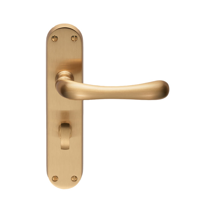 Manital - Ibra Lever on WC Backplate - Satin Brass - EL13SB - Choice Handles