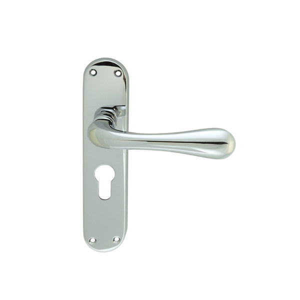 Manital - Astro Lever on Euro Lock Backplate - Polished Chrome - EL21YCP - Choice Handles