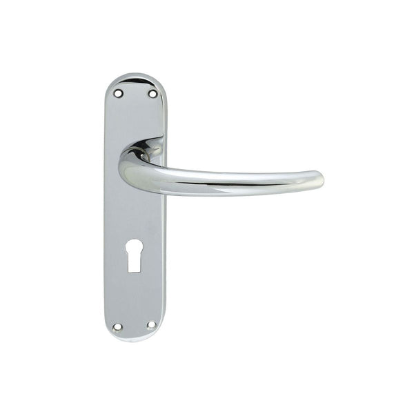 Manital - Lilla Lever on Lock Backplate - Polished Chrome - EL31CP - Choice Handles