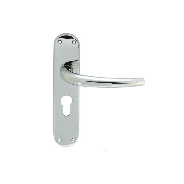 Manital - Lilla Lever on Euro Lock Backplate - Polished Chrome - EL31YCP - Choice Handles