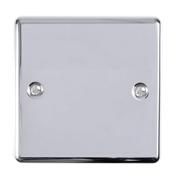 Eurolite Enhance Decorative Single Blank Plate - Polished Chrome - EN1BPC - Choice Handles