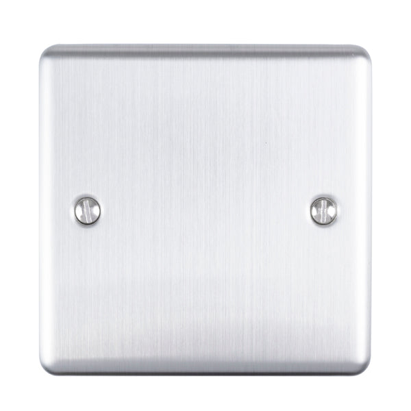 Eurolite Enhance Decorative Single Blank Plate - Satin Stainless - EN1BSS - Choice Handles