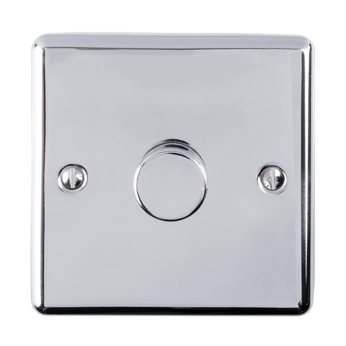 Eurolite Enhance Decorative 1 Gang Dimmer - Polished Chrome - EN1DLEDPC - Choice Handles