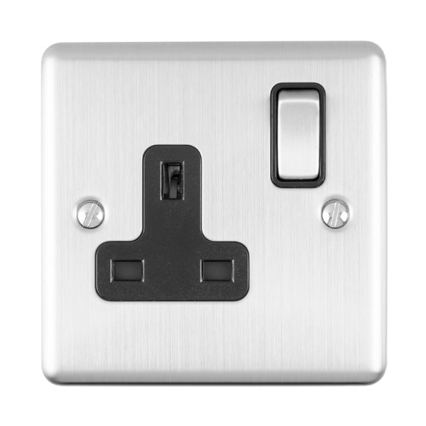 Eurolite Enhance Decorative 1 Gang Socket - Satin Stainless - EN1SOSSB - Choice Handles