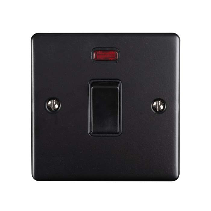 Eurolite Enhance Decorative 20Amp Switch With Neon Indicator - Matt Black - EN20ASWNMBB - Choice Handles