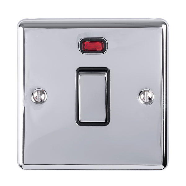 Eurolite Enhance Decorative 20Amp Switch With Neon Indicator - Polished Chrome - EN20ASWNPCB - Choice Handles