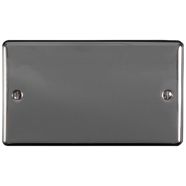 Eurolite Enhance Decorative Double Blank Plate - Black Nickel - EN2BBN - Choice Handles