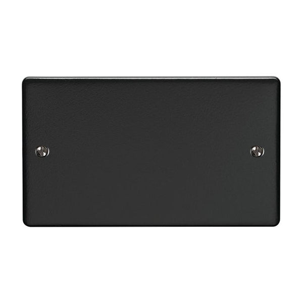 Eurolite Enhance Decorative Double Blank Plate - Matt Black - EN2BMBB - Choice Handles