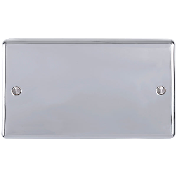 Eurolite Enhance Decorative Double Blank Plate - Polished Chrome - EN2BPC - Choice Handles