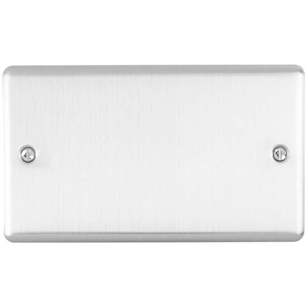 Eurolite Enhance Decorative Double Blank Plate - Satin Stainless - EN2BSS - Choice Handles