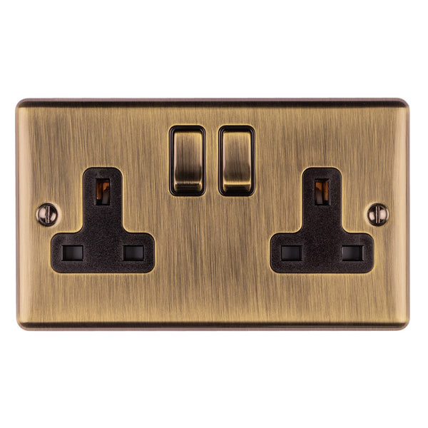 Eurolite Enhance Decorative 2 Gang Socket - Antique - EN2SOABB - Choice Handles