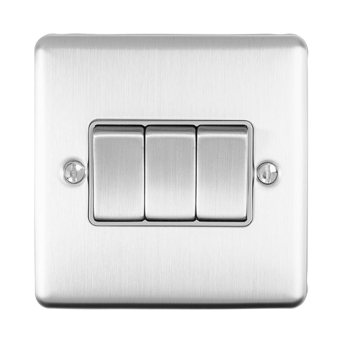 Eurolite Enhance Decorative 3 Gang Switch - Satin Stainless - EN3SWSSG - Choice Handles