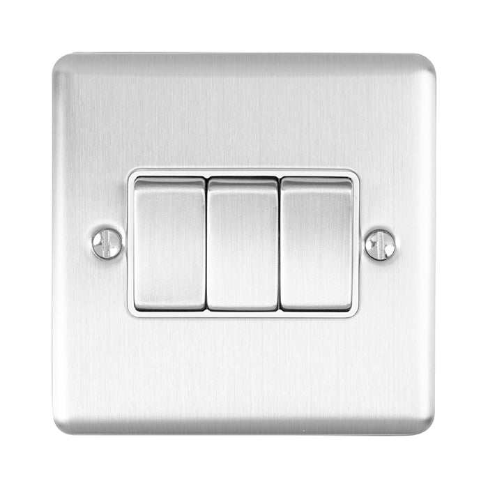 Eurolite Enhance Decorative 3 Gang Switch - Satin Stainless - EN3SWSSW - Choice Handles