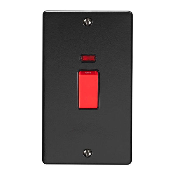 Eurolite Enhance Decorative 45Amp Switch With Neon Indicator - Matt Black - EN45ASWNMBB - Choice Handles