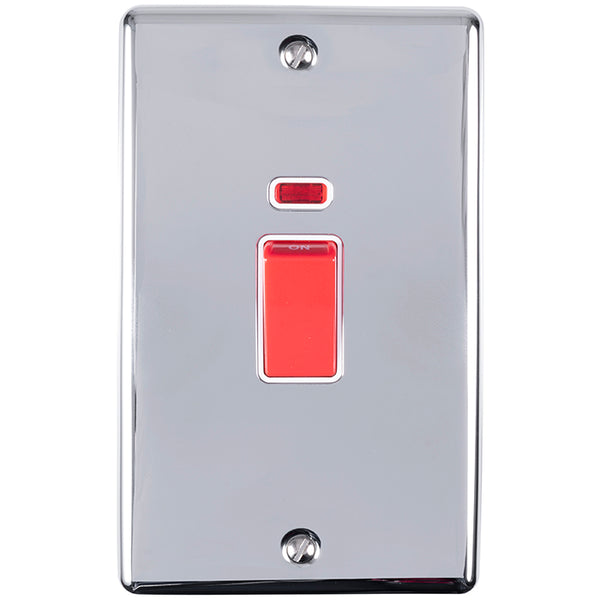 Eurolite Enhance Decorative 45Amp Switch With Neon Indicator - Polished Chrome - EN45ASWNPCW - Choice Handles