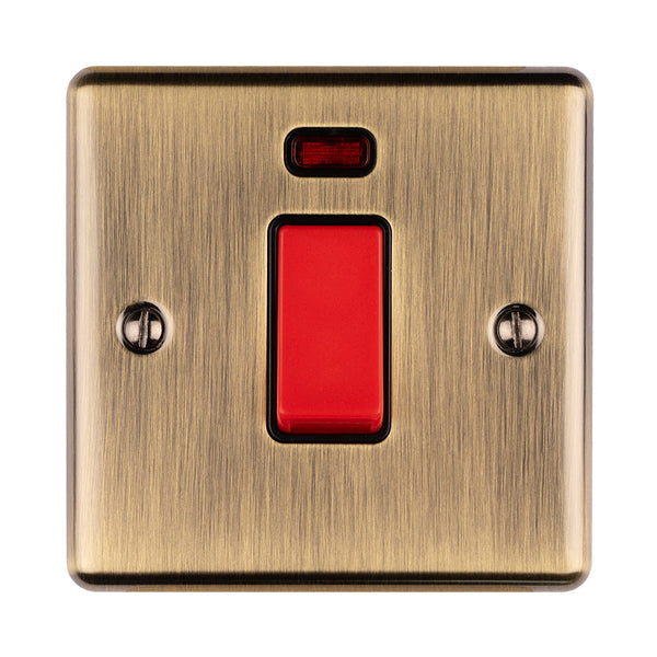 Eurolite Enhance Decorative 45Amp Switch With Neon Indicator - Antique - EN45ASWNSABB - Choice Handles