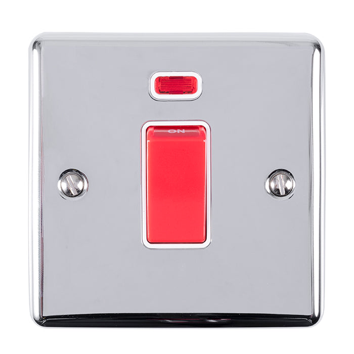 Eurolite Enhance Decorative 45Amp Switch With Neon Indicator - Polished Chrome - EN45ASWNSPCW - Choice Handles