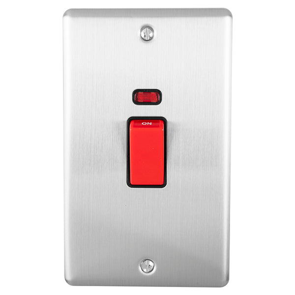 Eurolite Enhance Decorative 45Amp Switch With Neon Indicator - Satin Stainless - EN45ASWNSSB - Choice Handles