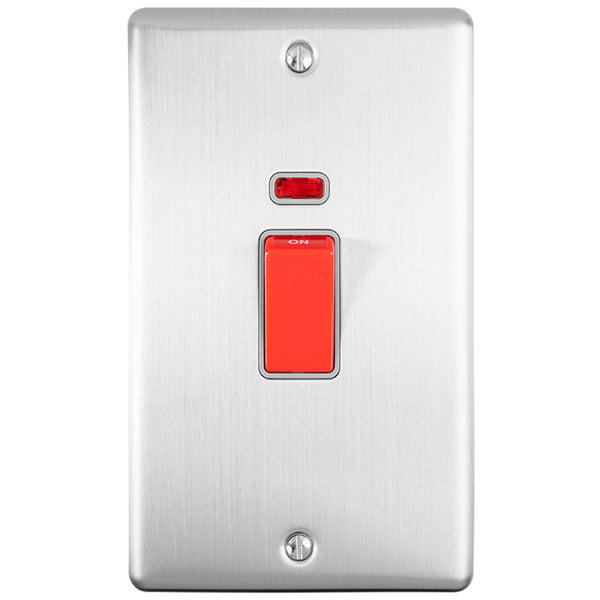 Eurolite Enhance Decorative 45Amp Switch With Neon Indicator - Satin Stainless - EN45ASWNSSG - Choice Handles