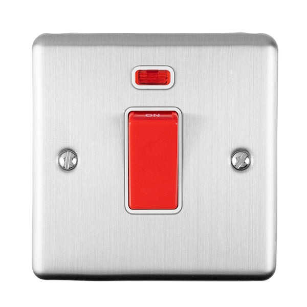 Eurolite Enhance Decorative 45Amp Switch With Neon Indicator - Satin Stainless - EN45ASWNSSSW - Choice Handles