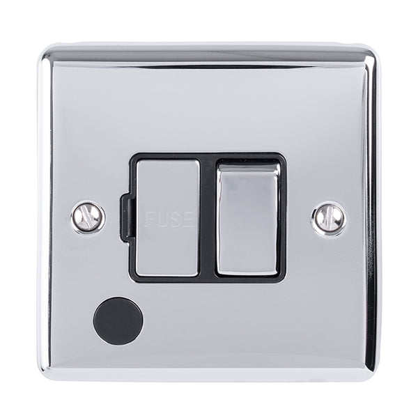 Eurolite Enhance Decorative Switched Fuse Spur With Flex Outlet - Polished Chrome - ENSWFFOPCB - Choice Handles