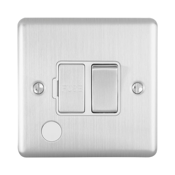 Eurolite Enhance Decorative Switched Fuse Spur With Flex Outlet - Satin Stainless - ENSWFFOSSW - Choice Handles