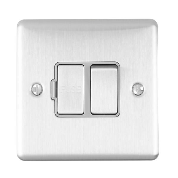 Eurolite Enhance Decorative Switched Fuse Spur - Satin Stainless - ENSWFSSG - Choice Handles