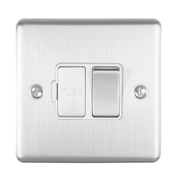 Eurolite Enhance Decorative Switched Fuse Spur - Satin Stainless - ENSWFSSW - Choice Handles