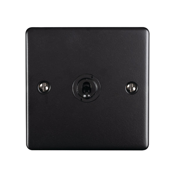 Eurolite Enhance Decorative 1 Gang Toggle Switch - Matt Black - ENT1SWMBB - Choice Handles