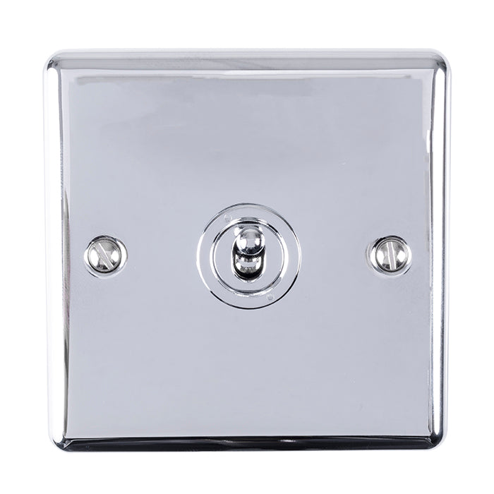 Eurolite Enhance Decorative 1 Gang Toggle Switch - Polished Chrome - ENT1SWPC - Choice Handles