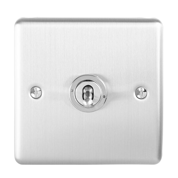 Eurolite Enhance Decorative 1 Gang Toggle Switch - Satin Stainless - ENT1SWSS - Choice Handles