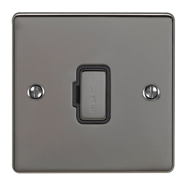 Eurolite Enhance Decorative Unswitched Fuse Spur - Black Nickel - ENUSWFBNB - Choice Handles