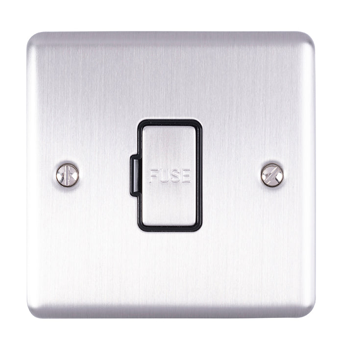 Eurolite Enhance Decorative Unswitched Fuse Spur - Satin Stainless - ENUSWFSSB - Choice Handles