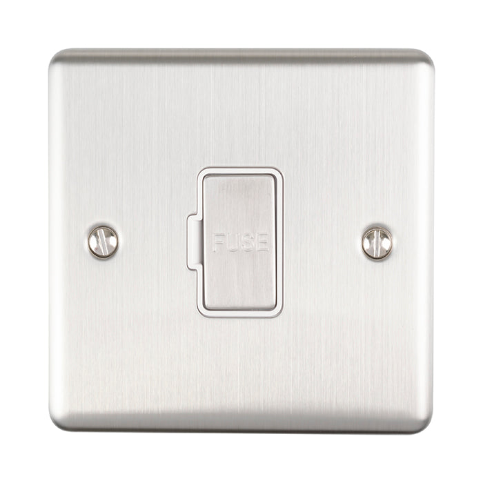 Eurolite Enhance Decorative Unswitched Fuse Spur - Satin Stainless - ENUSWFSSW - Choice Handles