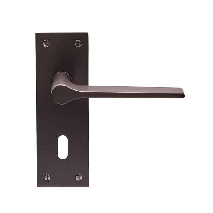 Carlisle Brass - Velino Lever on Backplate Lock 57mm - Matt Bronze - EUL021MBRZ - Choice Handles