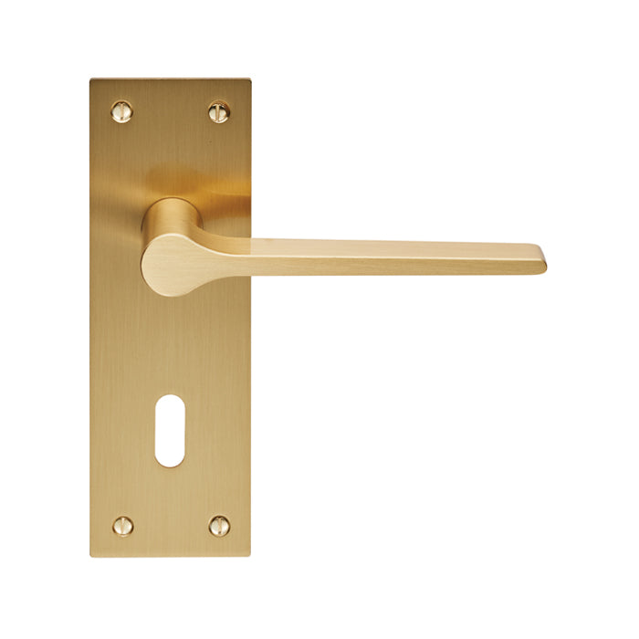 Carlisle Brass - Velino Lever on Backplate Lock 57mm - Satin Brass - EUL021SB - Choice Handles