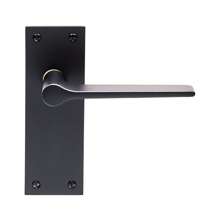 Carlisle Brass - Velino Lever on Backplate Latch  - Matt Black - EUL022MB - Choice Handles