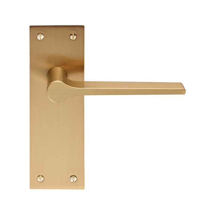 Carlisle Brass - Velino Lever on Backplate Latch  - Satin Brass - EUL022SB - Choice Handles