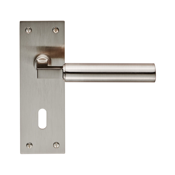 Carlisle Brass - Amiata Lever on Backplate Lock 57mm - Satin Nickel - EUL041SN - Choice Handles