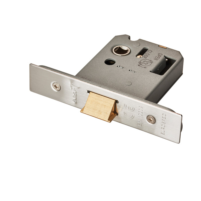 Eurospec - Easi-T Flat Latch 64mm - Satin Stainless Steel - FLL5025SSS