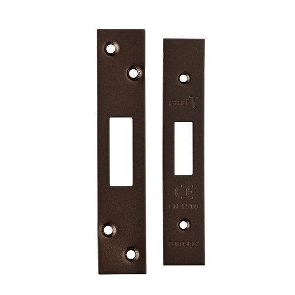 Eurospec - Forend Strike & Fixings - Eds/LDS - Square  - Matt Bronze - FSF5007MBRZ