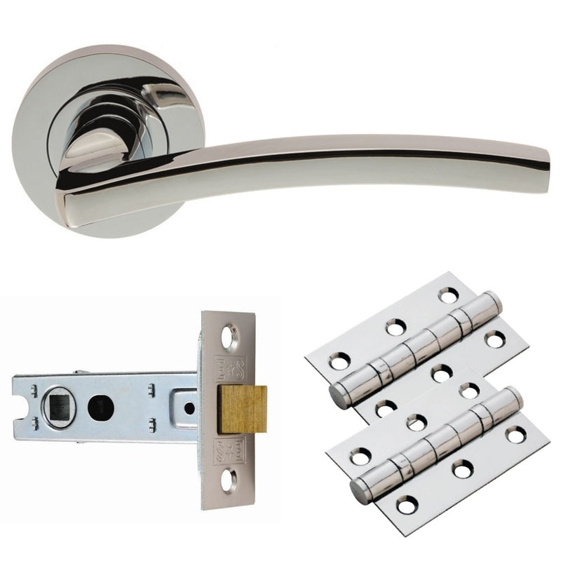 Carlisle Brass - Tavira Lever on Rose Latch Pack - Polished Chrome - GK009CP/INTB - Choice Handles