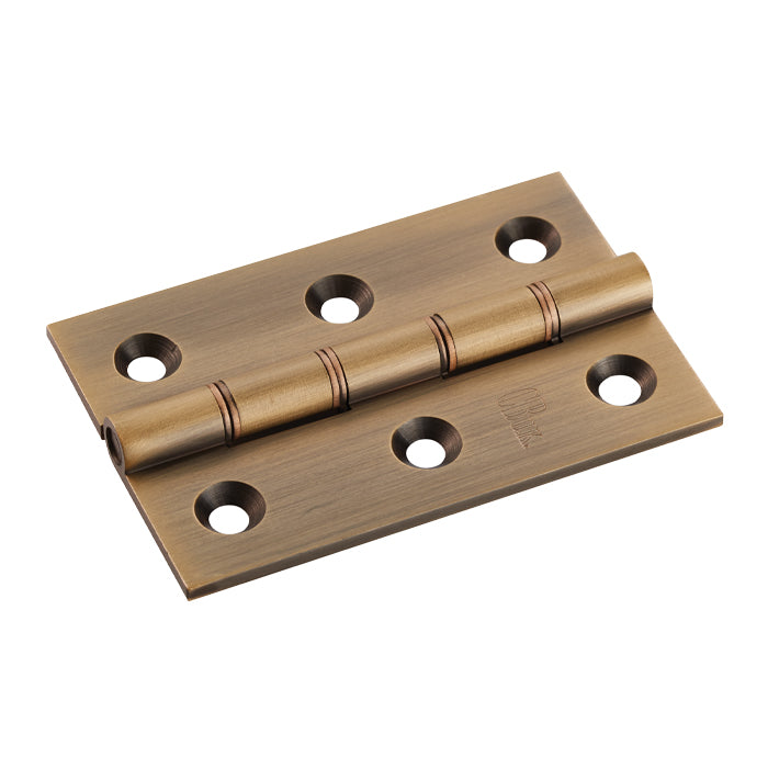 Carlisle Brass - 76mm x 50mm x 2.5mm -Double Phosphor Bronze Washered Butt Hinge - Antique Brass - HDPBW21AB - (Pair) - Choice Handles